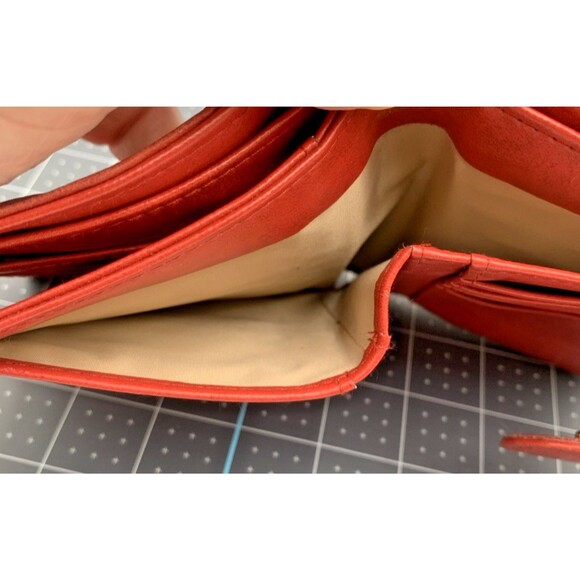 Julia Buxton Heiress Double Cardex Leather Wallet in Red Bifold Kiss Lock 4"X5" - Picture 11 of 12